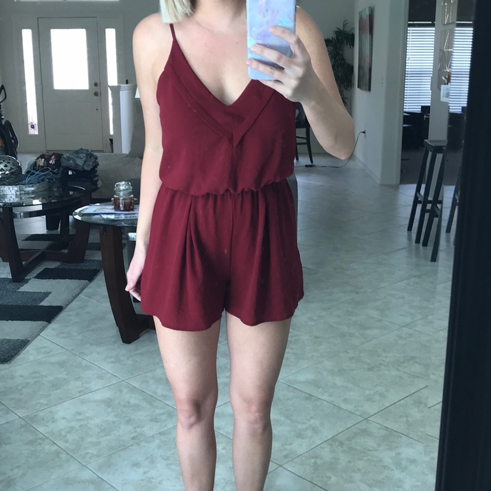 Dark Red Romper